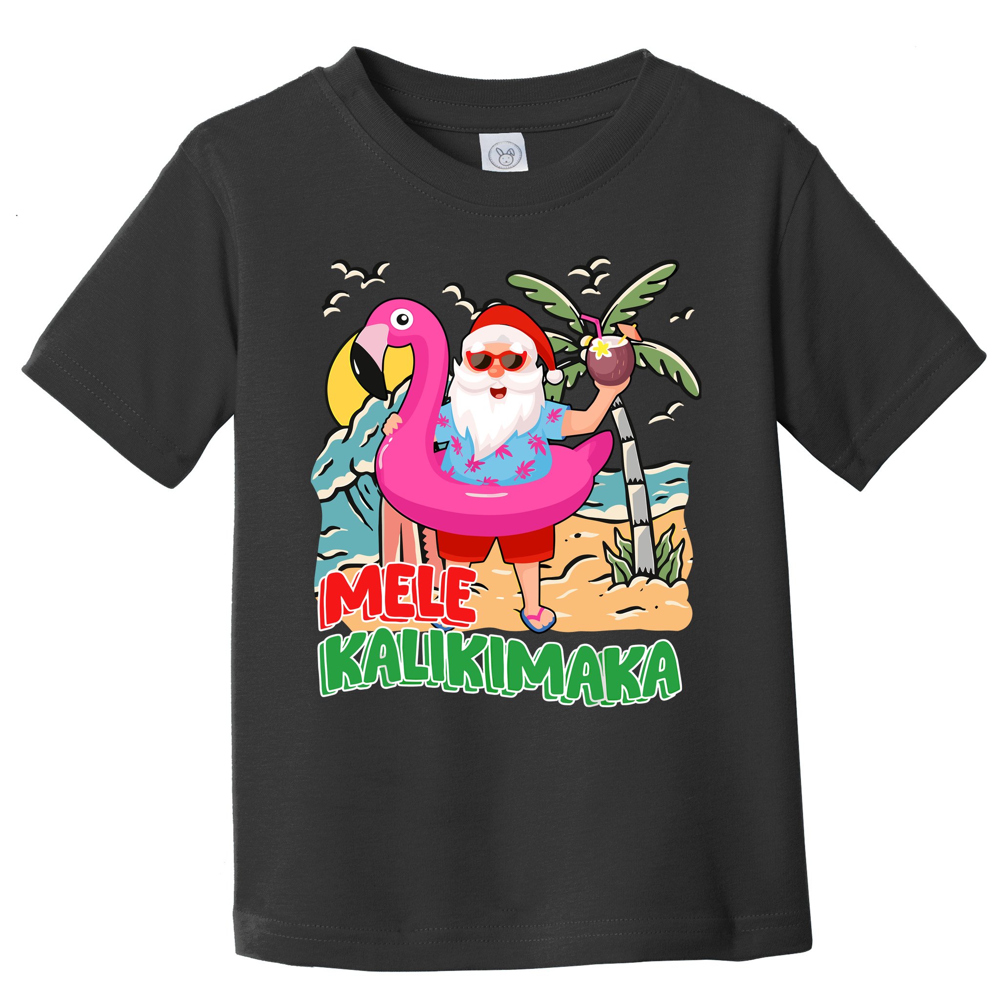 Mele Kalikimaka Hawaiian Christmas In Hawaii Beach Santa Toddler T-Shirt
