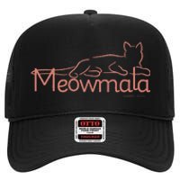 Meowmala Kamala Harris Cat Ladies 2024 Election High Crown Mesh Back Trucker Hat