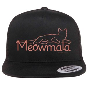 Meowmala Kamala Harris Cat Ladies 2024 Election Flat Bill Trucker Hat