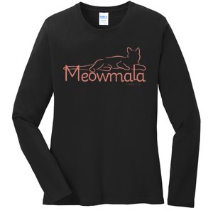 Meowmala Kamala Harris Cat Ladies 2024 Election Ladies Long Sleeve Shirt