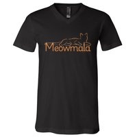 Meowmala Kamala Harris Cat Ladies 2024 Election V-Neck T-Shirt