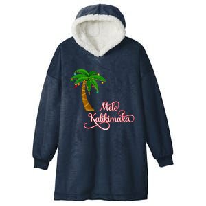 Mele Kalikimaka Hawaiian Christmas Gift Hooded Wearable Blanket