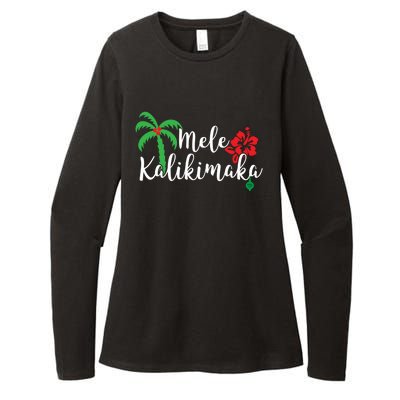 Mele Kalikimaka Hawaiian Merry Christmas Gift Womens CVC Long Sleeve Shirt