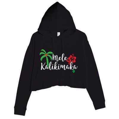 Mele Kalikimaka Hawaiian Merry Christmas Gift Crop Fleece Hoodie