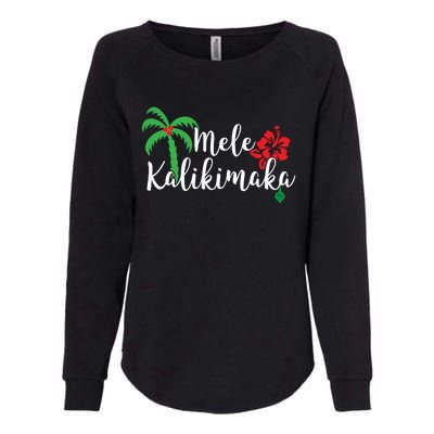 Mele Kalikimaka Hawaiian Merry Christmas Gift Womens California Wash Sweatshirt