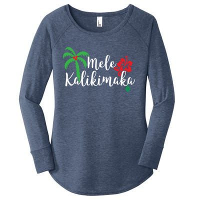 Mele Kalikimaka Hawaiian Merry Christmas Gift Women's Perfect Tri Tunic Long Sleeve Shirt