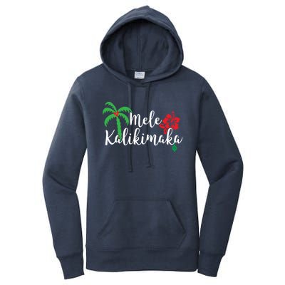 Mele Kalikimaka Hawaiian Merry Christmas Gift Women's Pullover Hoodie