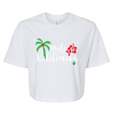 Mele Kalikimaka Hawaiian Merry Christmas Gift Bella+Canvas Jersey Crop Tee