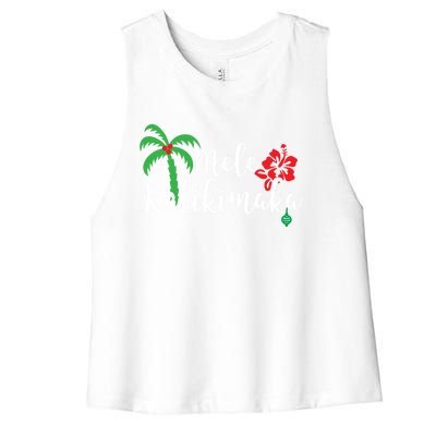 Mele Kalikimaka Hawaiian Merry Christmas Gift Women's Racerback Cropped Tank