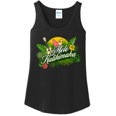 Mele Kalikimaka Hawaiian Christmas Ladies Essential Tank