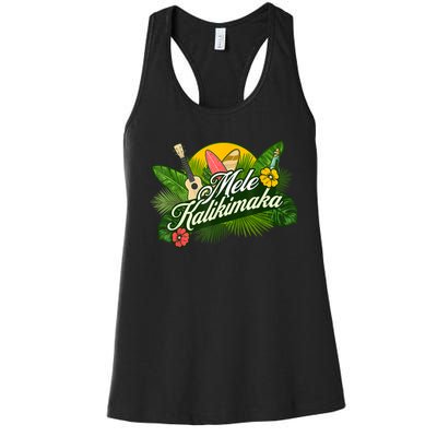 Mele Kalikimaka Hawaiian Christmas Women's Racerback Tank