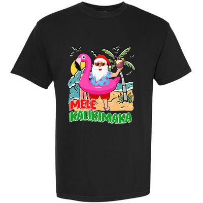 Mele Kalikimaka Hawaiian Christmas in Hawaii Beach Santa  Garment-Dyed Heavyweight T-Shirt