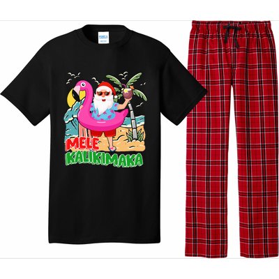 Mele Kalikimaka Hawaiian Christmas in Hawaii Beach Santa  Pajama Set