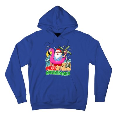 Mele Kalikimaka Hawaiian Christmas in Hawaii Beach Santa  Hoodie