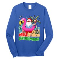 Mele Kalikimaka Hawaiian Christmas in Hawaii Beach Santa  Long Sleeve Shirt