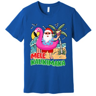 Mele Kalikimaka Hawaiian Christmas in Hawaii Beach Santa  Premium T-Shirt