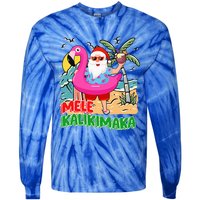 Mele Kalikimaka Hawaiian Christmas in Hawaii Beach Santa  Tie-Dye Long Sleeve Shirt