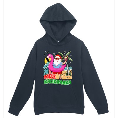 Mele Kalikimaka Hawaiian Christmas in Hawaii Beach Santa  Urban Pullover Hoodie