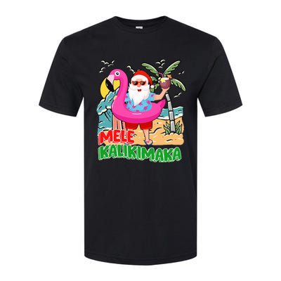 Mele Kalikimaka Hawaiian Christmas in Hawaii Beach Santa  Softstyle CVC T-Shirt