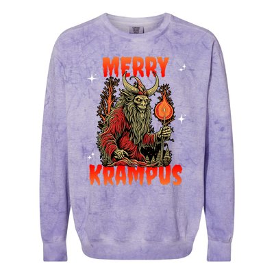 Merry Krampus Horror Ugly Christmas Gruss Vom Krampus Colorblast Crewneck Sweatshirt