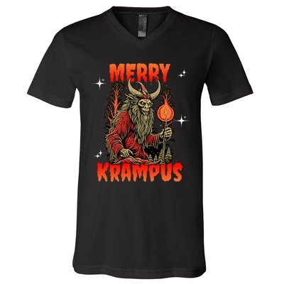 Merry Krampus Horror Ugly Christmas Gruss Vom Krampus V-Neck T-Shirt