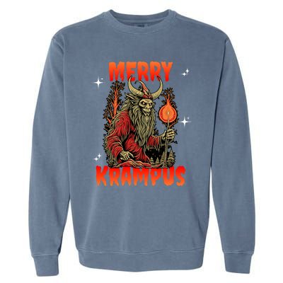 Merry Krampus Horror Ugly Christmas Gruss Vom Krampus Garment-Dyed Sweatshirt