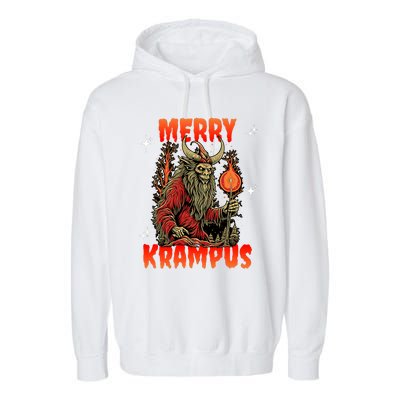 Merry Krampus Horror Ugly Christmas Gruss Vom Krampus Garment-Dyed Fleece Hoodie