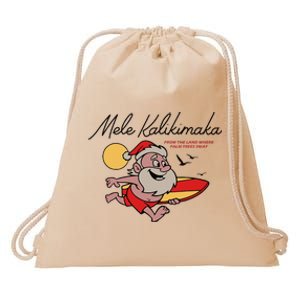 Mele Kalikimaka Hawaii Christmas Drawstring Bag