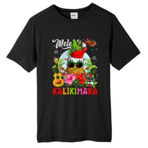 Mele Kalikimaka Hawaiian Floral Santa Pineapple Sunglasses Tall Fusion ChromaSoft Performance T-Shirt