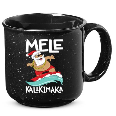 Mele Kalikimaka Hawaiian Christmas Hawaii Surfing Santa Gift 15oz Campfire Ceramic Mug