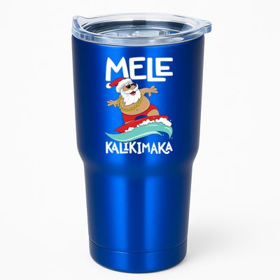 Mele Kalikimaka Hawaiian Christmas Hawaii Surfing Santa Gift Tumbler