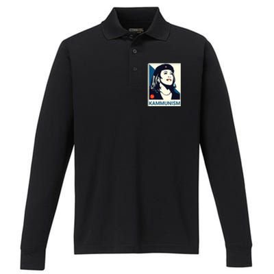 Mike Kalama Harris Kammunism Performance Long Sleeve Polo