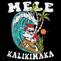 Mele Kalikimaka Hawaii Christmas Surfing Santa Baby Bodysuit