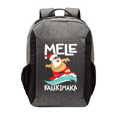 Mele Kalikimaka Hawaiian Christmas Hawaii Surfing Santa Short Sleeve Black Vector Backpack