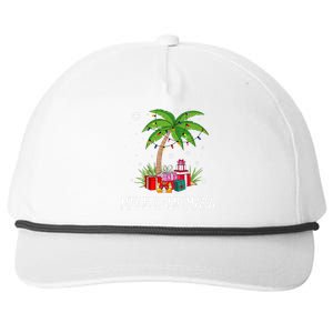 Mele Kalikimaka Hawaiian Christmas Palm Tree Family Pajamas Snapback Five-Panel Rope Hat