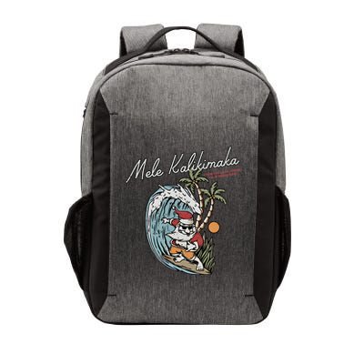 Mele Kalikimaka Hawaii Surfing Santa Christmas Hawaiian Vector Backpack