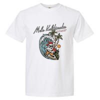 Mele Kalikimaka Hawaii Surfing Santa Christmas Hawaiian Garment-Dyed Heavyweight T-Shirt