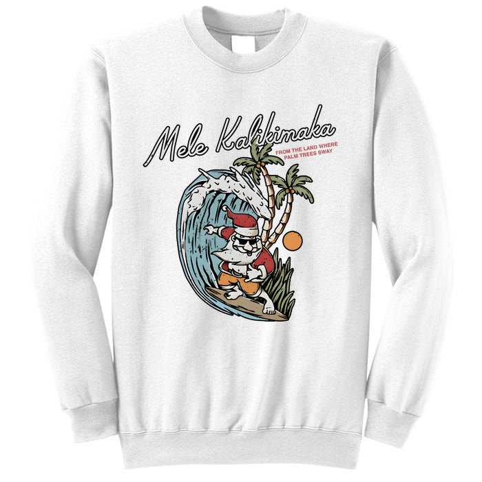 Mele Kalikimaka Hawaii Surfing Santa Christmas Hawaiian Sweatshirt