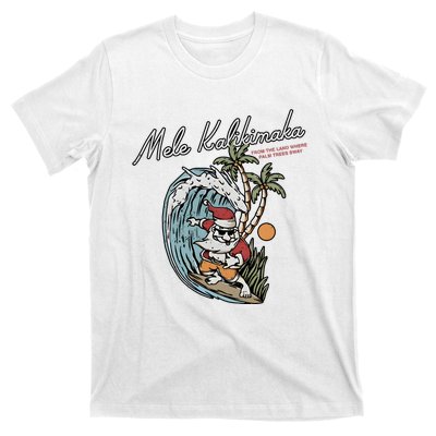 Mele Kalikimaka Hawaii Surfing Santa Christmas Hawaiian T-Shirt