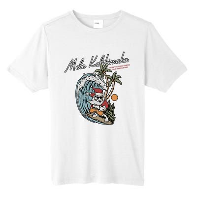 Mele Kalikimaka Hawaii Surfing Santa Christmas Hawaiian Tall Fusion ChromaSoft Performance T-Shirt