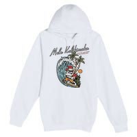 Mele Kalikimaka Hawaii Surfing Santa Christmas Hawaiian Premium Pullover Hoodie