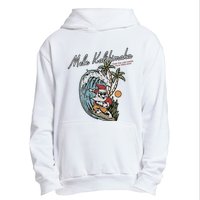 Mele Kalikimaka Hawaii Surfing Santa Christmas Hawaiian Urban Pullover Hoodie