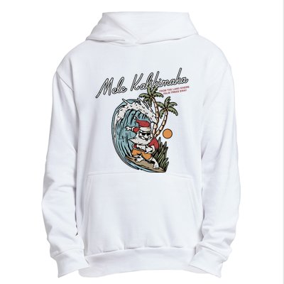 Mele Kalikimaka Hawaii Surfing Santa Christmas Hawaiian Urban Pullover Hoodie