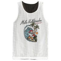 Mele Kalikimaka Hawaii Surfing Santa Christmas Hawaiian Mesh Reversible Basketball Jersey Tank