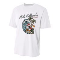 Mele Kalikimaka Hawaii Surfing Santa Christmas Hawaiian Performance Sprint T-Shirt