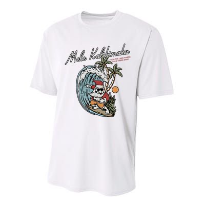 Mele Kalikimaka Hawaii Surfing Santa Christmas Hawaiian Performance Sprint T-Shirt