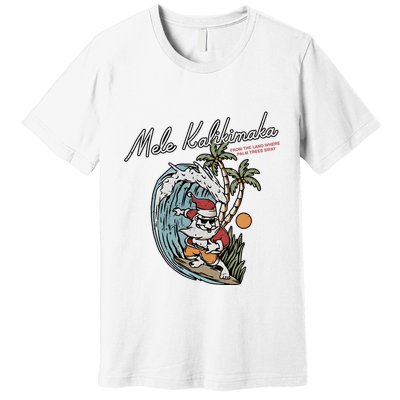 Mele Kalikimaka Hawaii Surfing Santa Christmas Hawaiian Premium T-Shirt
