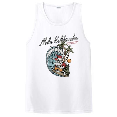 Mele Kalikimaka Hawaii Surfing Santa Christmas Hawaiian PosiCharge Competitor Tank