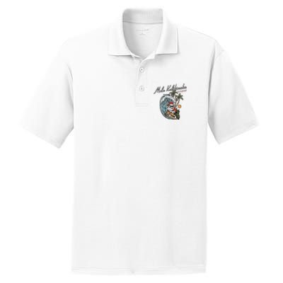 Mele Kalikimaka Hawaii Surfing Santa Christmas Hawaiian PosiCharge RacerMesh Polo