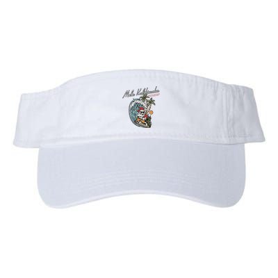 Mele Kalikimaka Hawaii Surfing Santa Christmas Hawaiian Visor